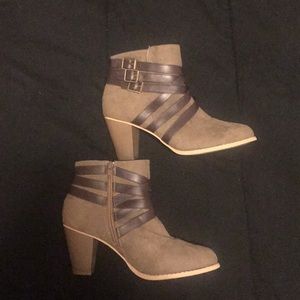 Brown heel booties